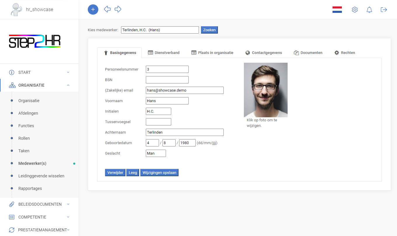 Step2HR medewerker info HRM software
